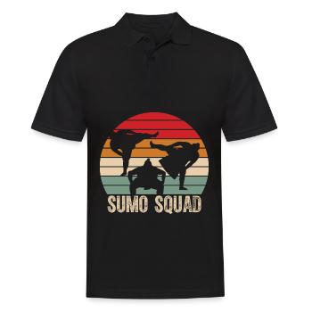 Sumo-Trupp - Männer Poloshirt - Schwarz - Vorne - Kai (181cm)