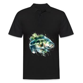 Barsch-Fisch - Männer Poloshirt - Schwarz - Vorne - Kai (181cm)