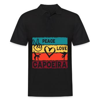 Frieden Liebe Capoeira - Männer Poloshirt - Schwarz - Vorne - Kai (181cm)
