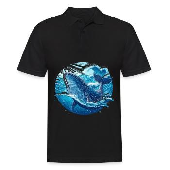 Blauwal - Männer Poloshirt - Schwarz - Vorne - Kai (181cm)