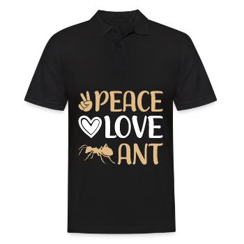 Paix Amour Fourmi - Polo Homme - noir - Devant - Kai (181cm)