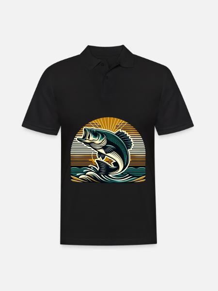 Barsch-Fisch - Männer Poloshirt - Schwarz