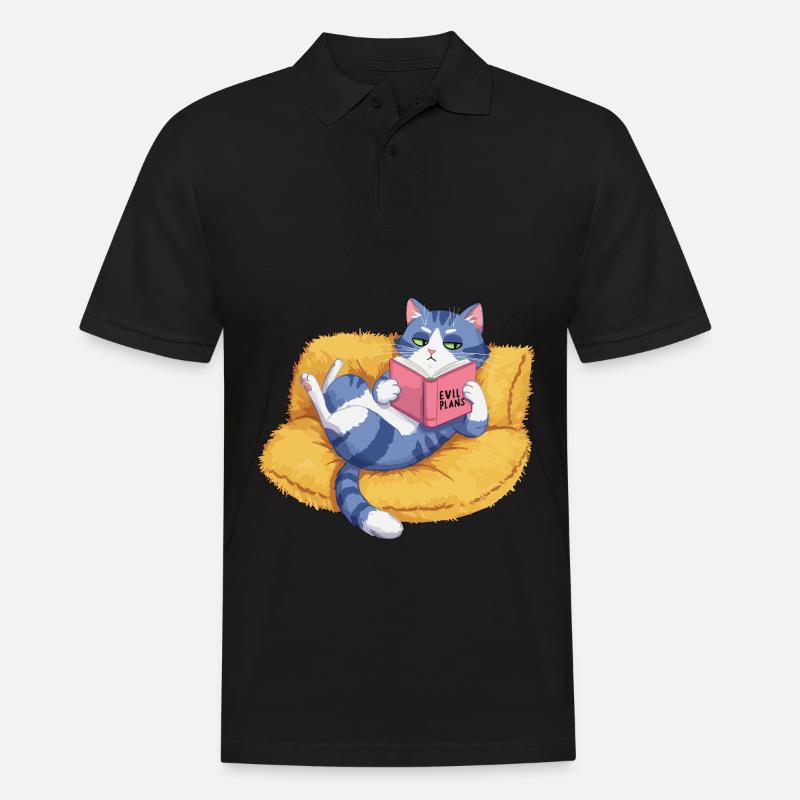 Böse Katze - Männer Poloshirt - Schwarz