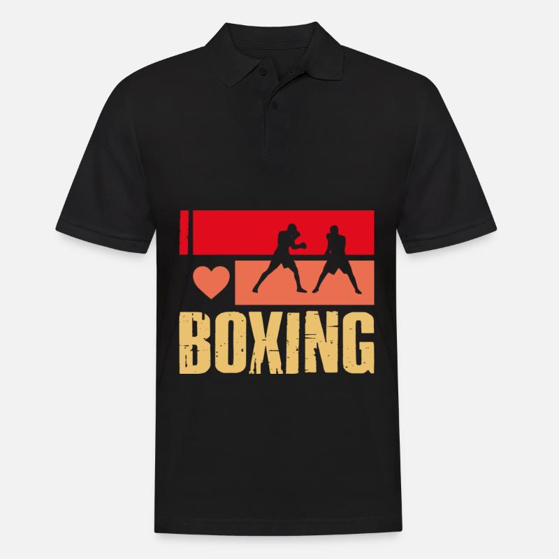 Ich liebe Boxen - Männer Poloshirt - Schwarz