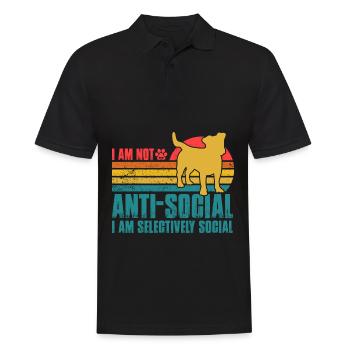 Je ne suis pas antisocial, je suis sélectivement Jack Russell - Polo Homme - noir - Devant - Kai (181cm)