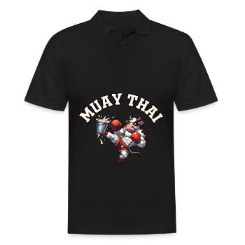 Vache Muay Thai - Polo Homme - noir - Devant - Kai (181cm)