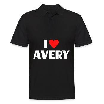 I love Avery Rotes Herz Liebe Fan Geschenk - Männer Poloshirt - Schwarz - Vorne - Kai (181cm)