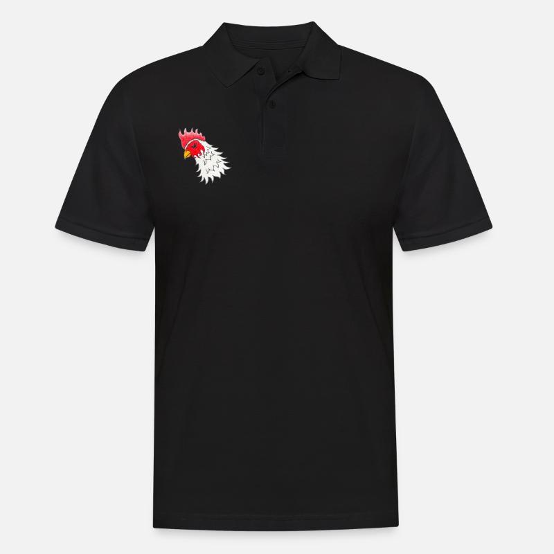 Hahn - Männer Poloshirt - Schwarz