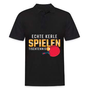 Lustiges Tischtennis Geschenk - Männer Poloshirt - Schwarz - Vorne - Kai (181cm)