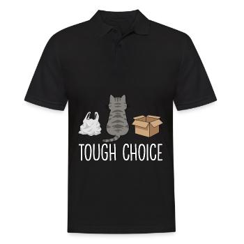 Harte Wahl Lustiger Katzenspruch - Männer Poloshirt - Schwarz - Vorne - Kai (181cm)