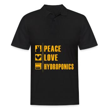 Peace Love Hydroponics - Men's Polo Shirt - black - Front - Kai (181cm)