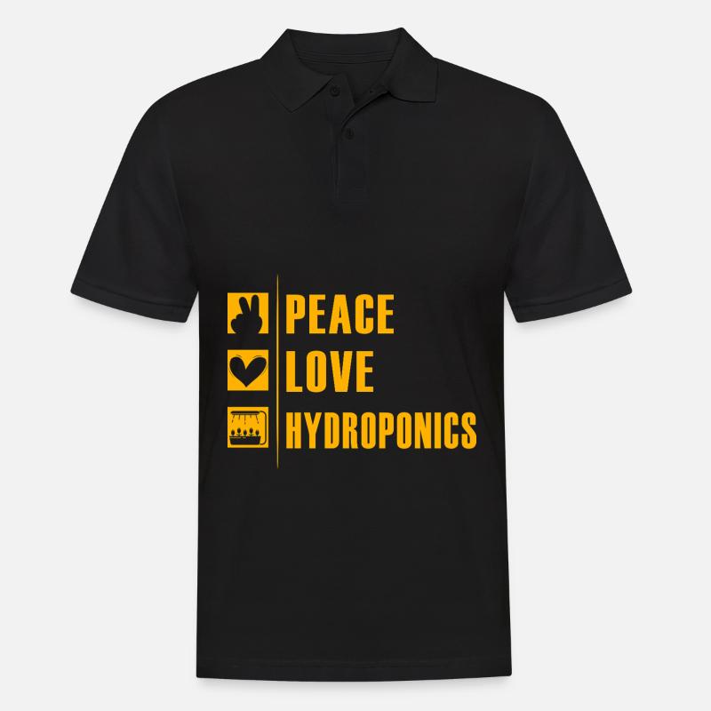 Peace Love Hydrokultur - Männer Poloshirt - Schwarz