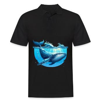 Blauwal - Männer Poloshirt - Schwarz - Vorne - Kai (181cm)