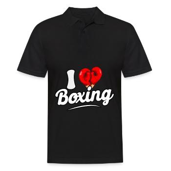 I love Boxing - Men's Polo Shirt - black - Front - Kai (181cm)