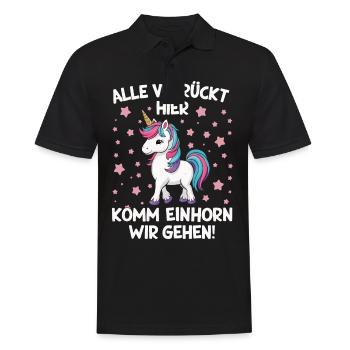 Unicorn Unicorns Mythical Creatures Mystical - Men's Polo Shirt - black - Front - Kai (181cm)
