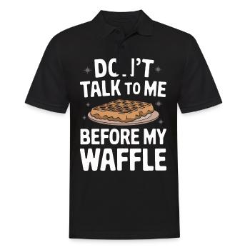 Waffeln Frühstück Süßigkeiten - Männer Poloshirt - Schwarz - Vorne - Kai (181cm)