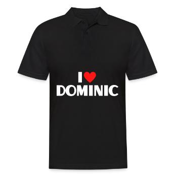 I love Dominic Rotes Herz Liebe Fan Geschenk - Männer Poloshirt - Schwarz - Vorne - Kai (181cm)