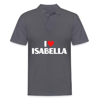 I love Isabella Rotes Herz Liebe Fan Geschenk - Männer Poloshirt - Anthrazit - Vorne - Nico (186cm)
