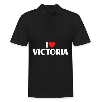 I love Victoria Rotes Herz Liebe Fan Geschenk - Männer Poloshirt - Schwarz - Vorne - Kai (181cm)