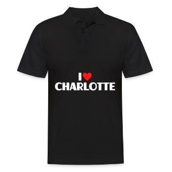 I Love Charlotte Red Heart Love Fan Gift - Polo Homme - noir - Devant - Kai (181cm)