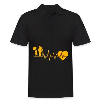 Herzschlag Vater Tochter - Männer Poloshirt - Schwarz - Vorne - Kai (181cm)
