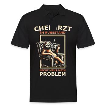 Chefarzt im Ruhestand nicht mehr mein Problem - Männer Poloshirt - Schwarz - Vorne - Kai (181cm)