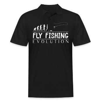 Fly Fishing Evolution - Funny Angler - Men's Polo Shirt - black - Front - Kai (181cm)