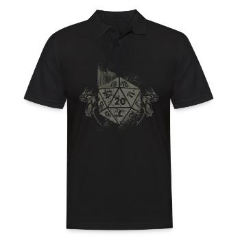Drachen Vintage D20 Würfel Tabletop Rollenspiel - Männer Poloshirt - Schwarz - Vorne - Kai (181cm)