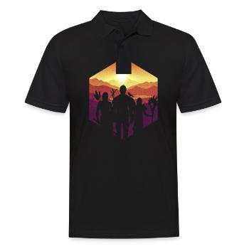 Cool fantasy D20 dice groups silhouette RPG - Men's Polo Shirt - black - Front - Kai (181cm)