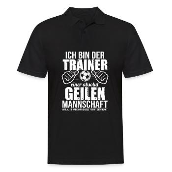 Fußballtrainer Spruch Bester Trainer Fußballcoach - Männer Poloshirt - Schwarz - Vorne - Kai (181cm)