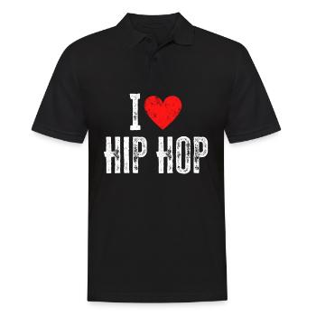 Ich liebe Hip Hop 90er Rap Musik Old School - Männer Poloshirt - Schwarz - Vorne - Kai (181cm)