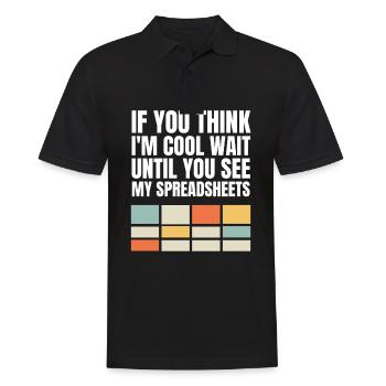 Lustiger Aktuar Statistiker lieben Tabellenkalkulationen - Männer Poloshirt - Schwarz - Vorne - Kai (181cm)