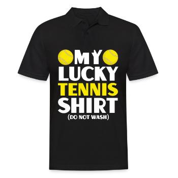 Ma tenue de joueur de tennis chanceux ne se lave pas - Polo Homme - noir - Devant - Kai (181cm)