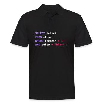Programmer Database Science Software Coder Funny - Men's Polo Shirt - black - Front - Kai (181cm)