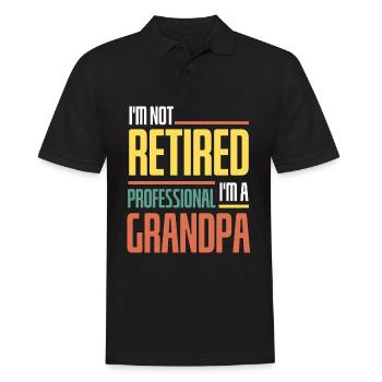Retired Grandpa Funny Father's Day Professional - Men's Polo Shirt - black - Front - Kai (181cm)