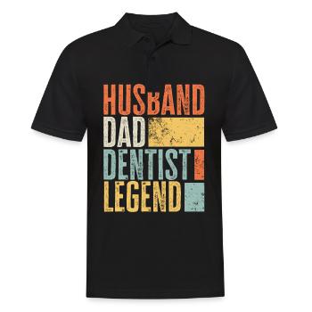 Dentist Husband Dad Legendary Father Best Retro - Men's Polo Shirt - black - Front - Kai (181cm)