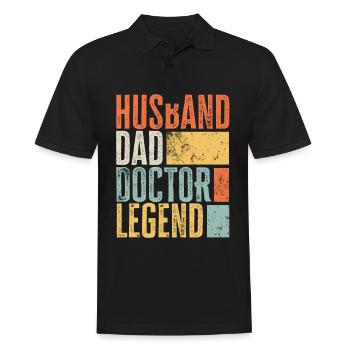 Doctor Husband Dad Legendary Father Best Retro - Men's Polo Shirt - black - Front - Kai (181cm)