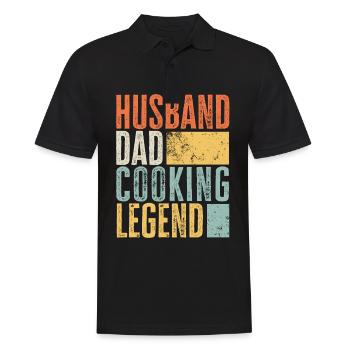Husband Dad Cooking Legend Best Father Retro - Men's Polo Shirt - black - Front - Kai (181cm)