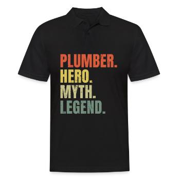 Drôle de plombier Héros Mythe Légende Meilleur travail plombier - Polo Homme - noir - Devant - Kai (181cm)