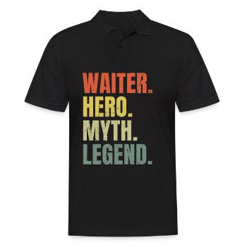 Lustiger Kellner Held Mythos Legende Bester Job Kellner - Männer Poloshirt - Schwarz - Vorne - Kai (181cm)