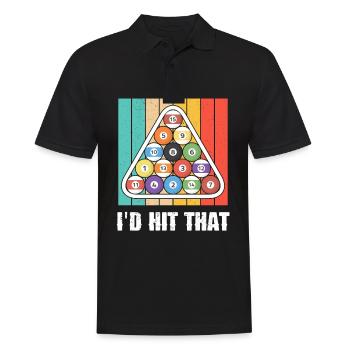Lustige Billardspieler Billardkugeln Vintage Design - Männer Poloshirt - Schwarz - Vorne - Kai (181cm)