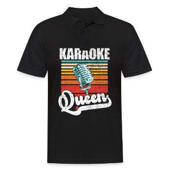 Karaoke Queen Singing Lover Vintage Microphone - Polo Homme - noir - Devant - Kai (181cm)