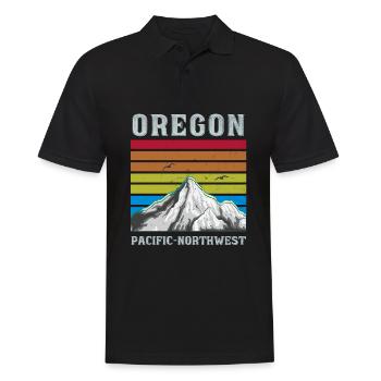Oregon Portland Mountains Hiking Vintage Pacific - Men's Polo Shirt - black - Front - Kai (181cm)