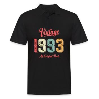 1993 Geburtstagsgeschenk Geboren 1993 Vintage Original - Männer Poloshirt - Schwarz - Vorne - Kai (181cm)