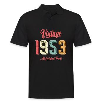 1953 Cadeau d’anniversaire Né 1953 Vintage Original - Polo Homme - noir - Devant - Kai (181cm)