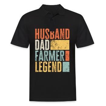 Bauer Ehemann Vater Legendärer Bauernvater Best - Männer Poloshirt - Schwarz - Vorne - Kai (181cm)