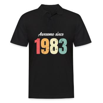 Awesome Since 1983 Birthday Vintage Legends 1983 - Men's Polo Shirt - black - Front - Kai (181cm)