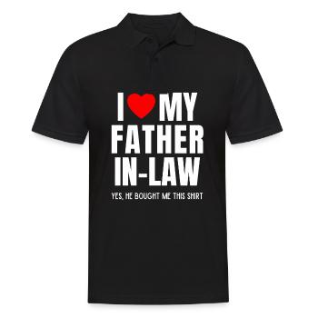 J’aime mon beau-père drôle de favori pour son fils - Polo Homme - noir - Devant - Kai (181cm)