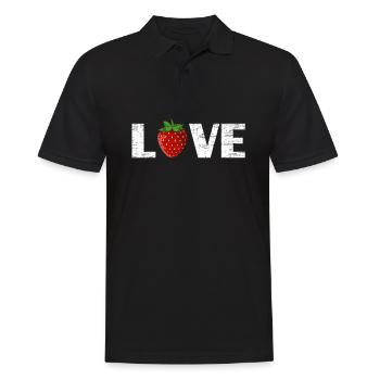 Love Fraises Mignonnes Filles Garçons Fraise Fruit - Polo Homme - noir - Devant - Kai (181cm)