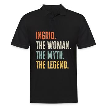 Ingrid The Best, Woman Myth Legend, Funny Best - Men's Polo Shirt - black - Front - Kai (181cm)